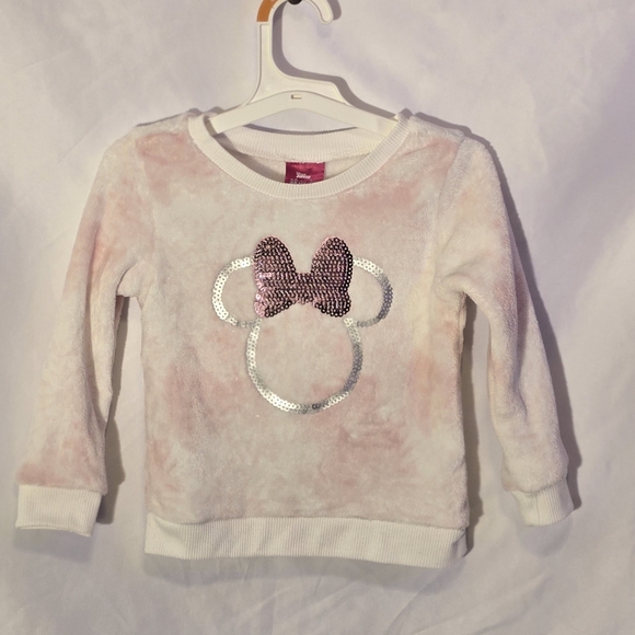 Disney Other - 3T Girls. Disney Minnie Mouse Pink and White 100% Polyester Pull over